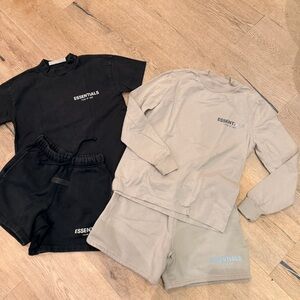 Essentials fear of god in Black and Tan Casual Set shorts and tees bundle